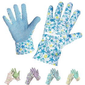 Blue Floral Gardening Gloves for Women