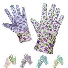 Purple Floral Gardening Gloves for Women