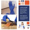 Disposable 14 Mil Blue Latex Gloves. Pack of 500 High Risk Small Gloves 12" Long with Textured Grid for Janitorial, Plumbing, Painting, Automotive