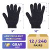 Gray String Knit Work Gloves, 10 Inches. 24 Pack of Breathable String Knit Gloves. Polyester