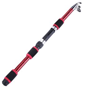 Sougayilang Travel Telescopic Fishing Rod Glass Fiber Fishing Pole (Color: Red)