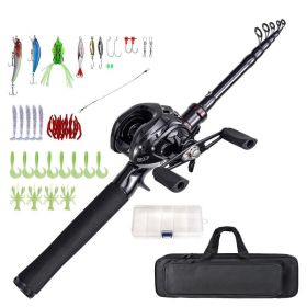 Portable Telescopic Fishing Rod Set for Outdoor (Type: R-2.1 m, Color: Black)