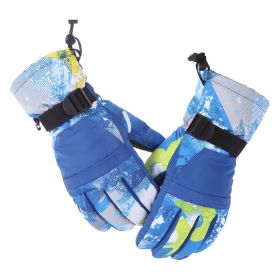 Winter Gloves Waterproof Ski Gloves Insulated Snowboard Gloves (Color: Blue)