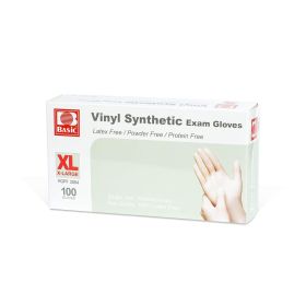 Clear Vinyl Exam Gloves, Latex-Free & Powder-Free, L, XL, Pack of 1000 (size: XL)