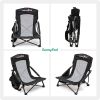 Low Folding Camping Chair, Portable Beach Chairs, Mesh Back Lounger For Outdoor Lawn Beach Camp Picnic