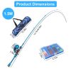 Kids Fishing Pole Set Fishing Starter Kit Telescopic Fishing Rod and Reel Combo Kit with Tackle Box 56Pcs Fishing Lures for Boys Girls