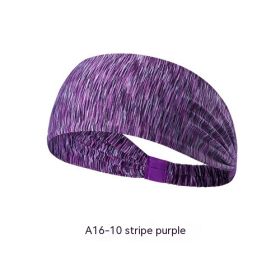 Quick-drying Antiperspirant Yoga Hair Band For Women (Option: Striped Purple)